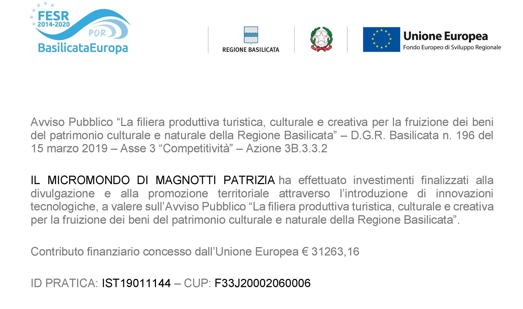 Informazioni sul progetto sostenuto dall’Unione Europea